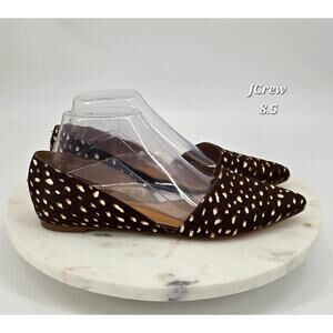 J.Crew Zoe d’Orsay Spotted Calf Hair Flats – Size 8.5